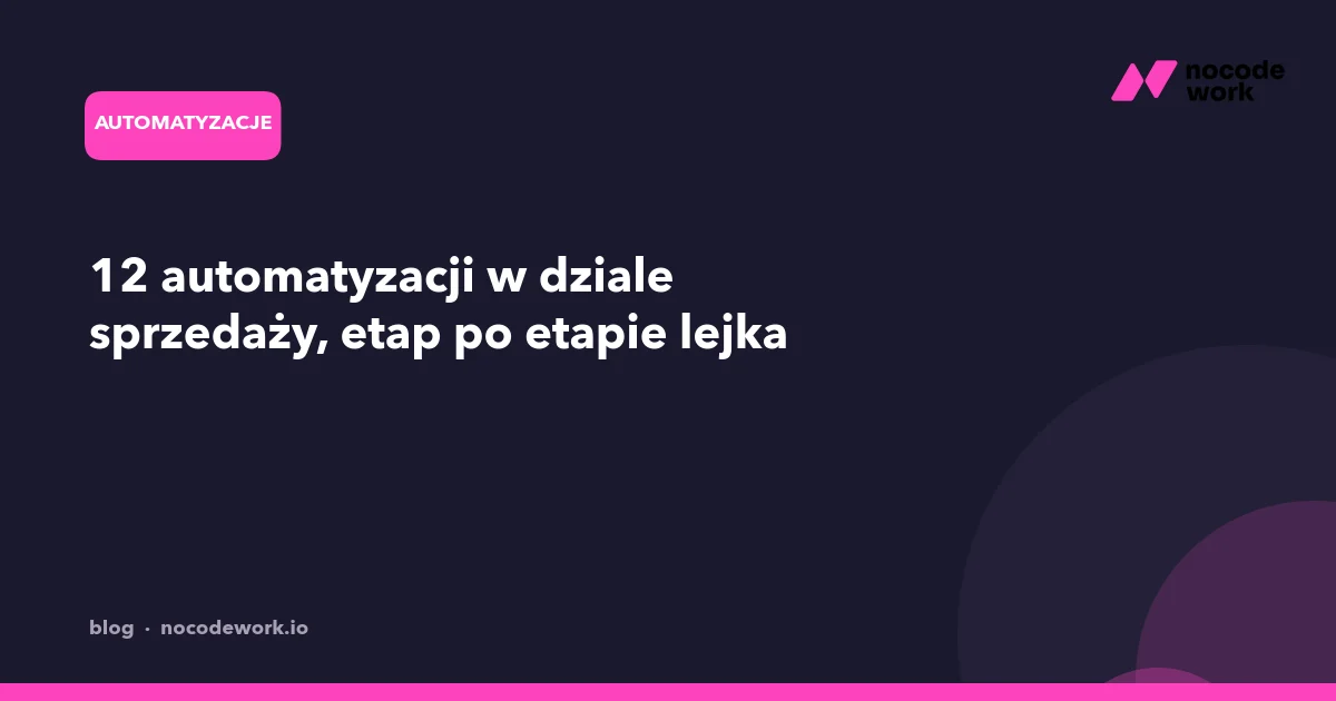 12 automatyzacji w dziale sprzedaży, etap po etapie lejka