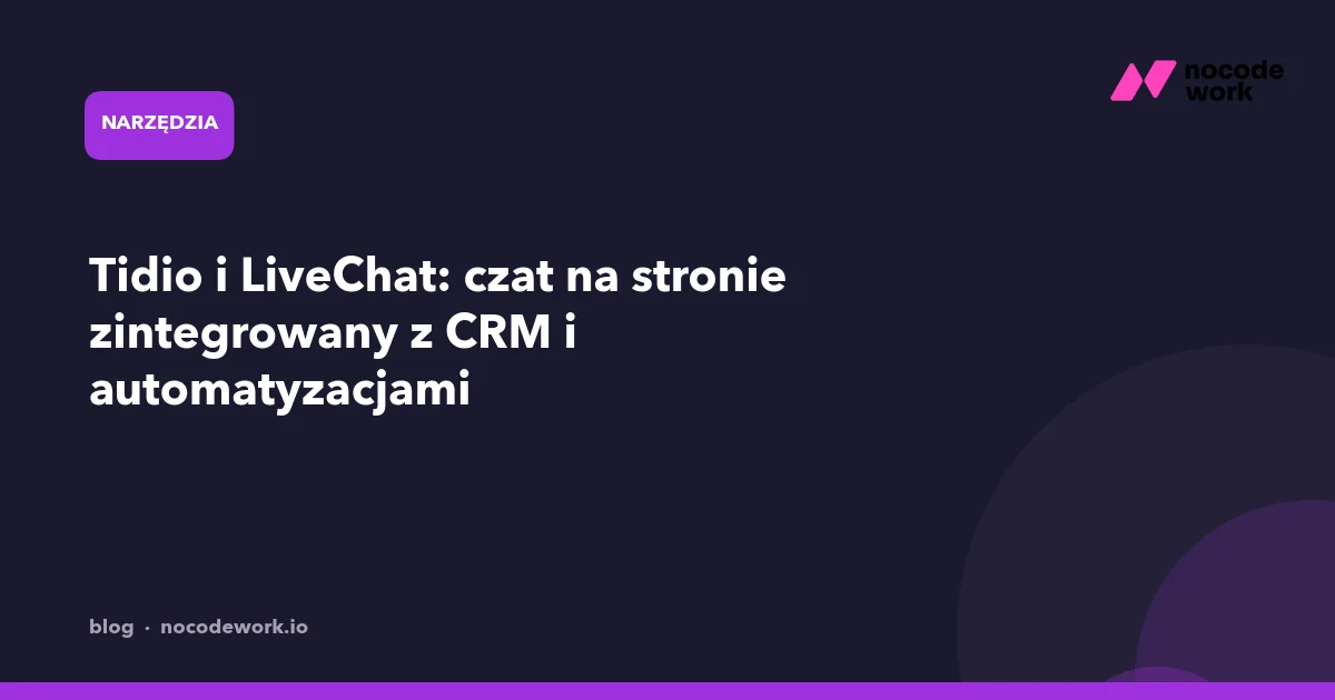 Tidio i LiveChat: czat na stronie zintegrowany z CRM i automatyzacjami