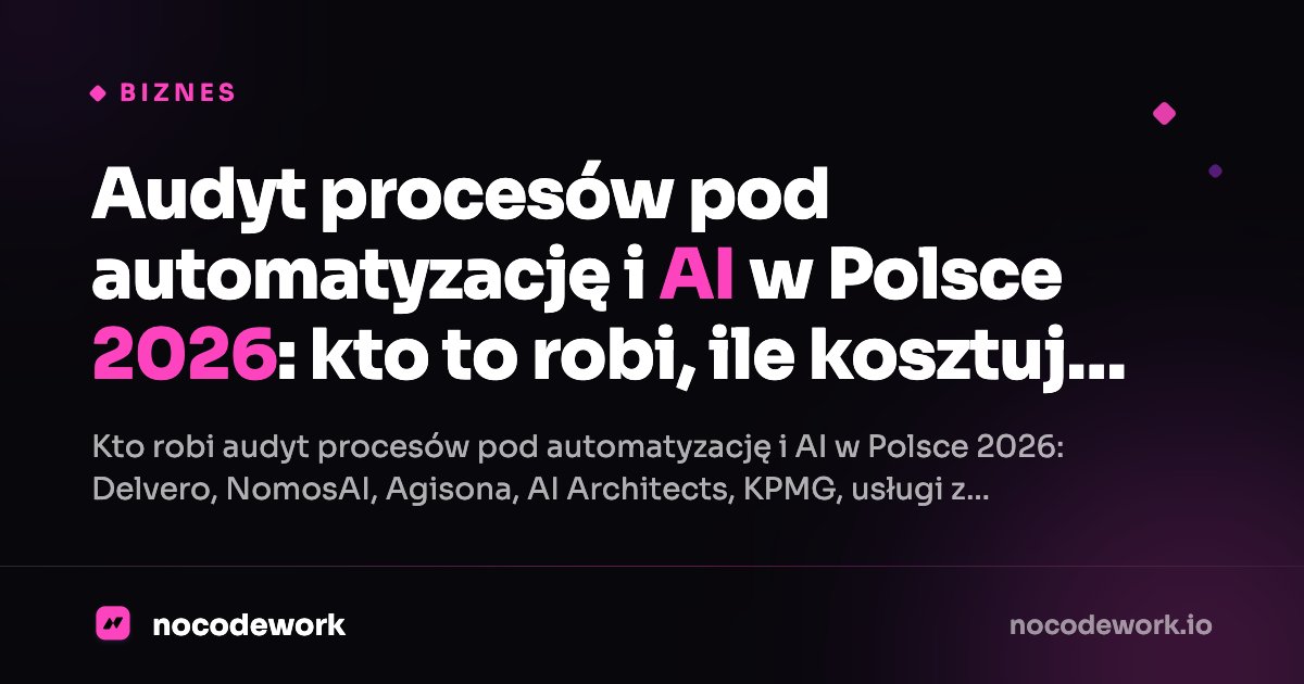 Audyt procesów pod automatyzację i AI w Polsce 2026: kto to robi, ile kosztuje, co dostajesz