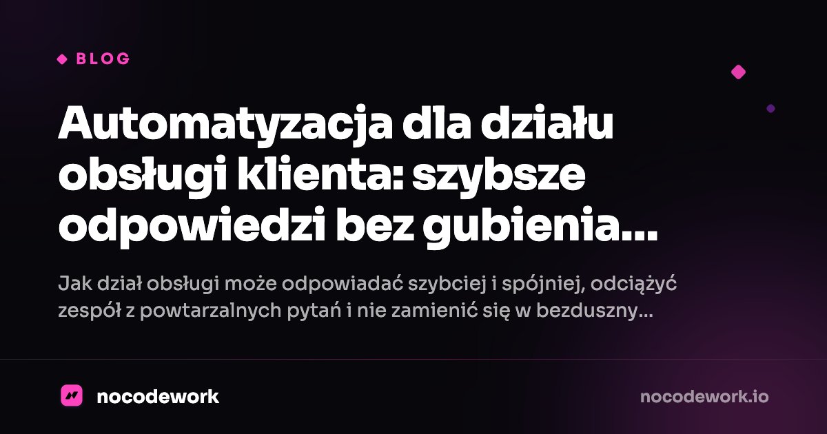 Automatyzacja dla działu obsługi klienta: szybsze odpowiedzi bez gubienia ludzkiego tonu