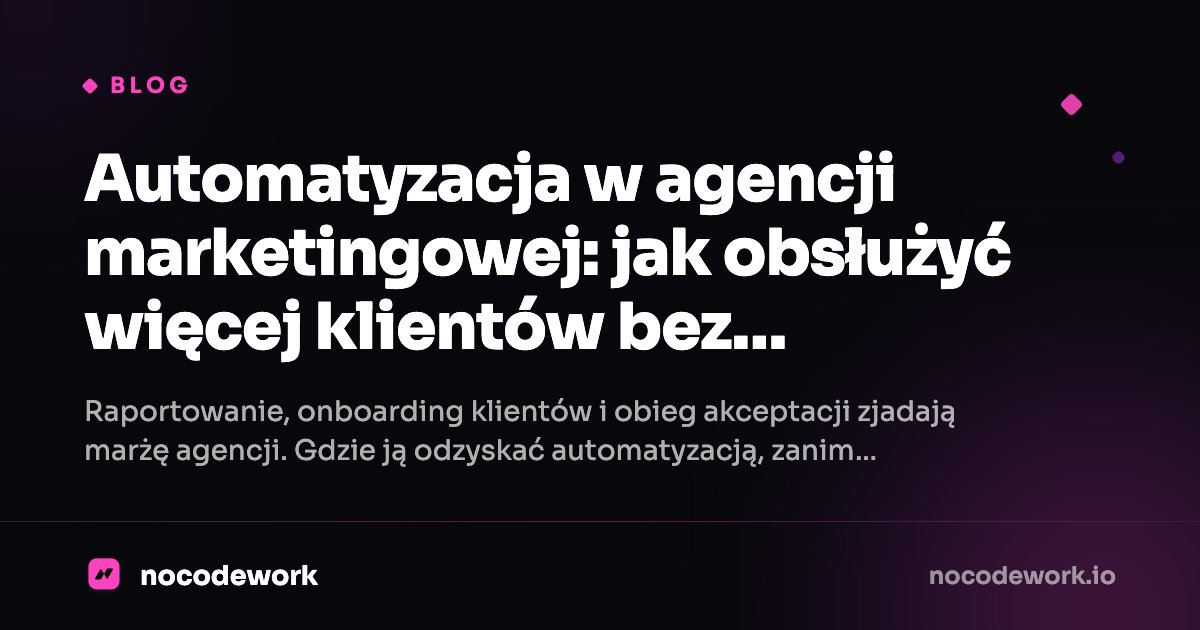 Automatyzacja w agencji marketingowej: jak obsłużyć więcej klientów bez powiększania zespołu