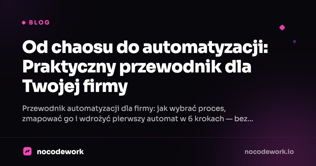 Od chaosu do automatyzacji: Praktyczny przewodnik dla Twojej firmy